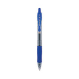 Pilot® G2 Premium Gel Pen, Retractable, Fine 0.7 mm, Blue Ink, Smoke/Blue Barrel, 12/Pack