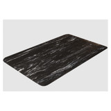 Crown® Workers-Delight WVR1248BK Anti-Fatigue Mat, 60 ft L x 4 ft W x 9/16 in, 5/8 in THK, Spiffy Vinyl with Zedlan Foam, Marble Surface Pattern, PVC Foam Back, Resists: Abrasion, Acid, Grease, Oil, Puncture and Solvent