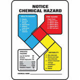 Accuform® ZFD837VS Safety Sign Kit, Text, WHMIS, NFPA NOTICE CHEMICAL HAZARD, 4 mil Adhesive Vinyl, Fastened Mounting, 14 in H x 10 in W