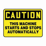 Accuform® MEQM720XV Caution Sign, CAUTION, 7 in H x 10 in W, Yellow, Adhesive Vinyl