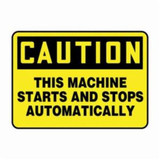 Accuform® MEQM721XV Caution Sign, CAUTION, 10 in H x 14 in W, Yellow, Adhesive Vinyl