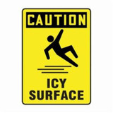 Accuform® MSTF671XV Caution Sign, CAUTION, 14 in H x 10 in W, Adhesive Dura-Vinyl™