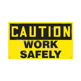 Accuform® MBR403 Motivational Banner, CAUTION, 28 in H x 48 in W, Yellow, Poly Sheeting
