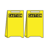 Accuform® PFE400 Fold-Ups® Reversible Floor Sign, CAUTION, 20 in H x 12 in W, Yellow, Plastic