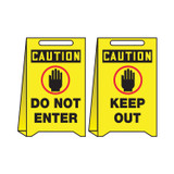 Accuform® PFE401 Fold-Ups® Reversible Floor Sign, CAUTION, 20 in H x 12 in W, Plastic