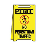 Accuform® PFR627 Fold-Ups® Floor Sign, CAUTION, Text, Plastic, 20 in H x 12 in W