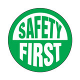 Accuform® LHTL176 Hard Hat Sticker, 2-1/4 in L x 2-1/4 in W, SAFETY FIRST Legend, Adhesive Vinyl, 10 per Pack Labels
