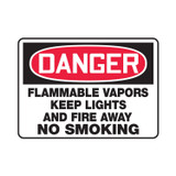 FLAMMABLE VAPORS KEEP LIGHTS AND FIRE AWAY NO SMOKING