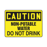 Accuform® MCHL633VS Safety Sign, CAUTION, Text, Adhesive Dura-Vinyl™, Fastened Mount, 7 in H x 10 in W, English