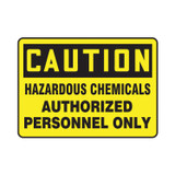 Accuform® MCHL648XV Safety Sign, CAUTION, Text, Adhesive Dura-Vinyl™, 7 in H x 10 in W, English