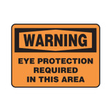 Accuform® MPPA300VS Warning Sign, WARNING, 10 in H x 14 in W, Black on Orange, Adhesive Vinyl, Fastened Mount