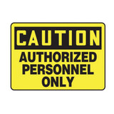 Accuform® MADM602VP Safety Sign, CAUTION, 10 in H x 14 in W, Black/Yellow, Plastic, Fastened Mount