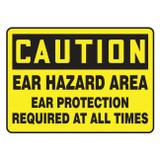 Accuform® MPPE429VP Safety Sign, CAUTION, 14 in H x 20 in W, Plastic, Fastened Mount