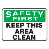 Accuform® MHSK901VP Safety Sign, SAFETY FIRST, Plastic, Fastened Mount, 10 in H x 14 in W, English
