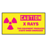 Accuform® LRAD604VSP Safety Label, 3 in L x 7 in W, CAUTION X-RAYS THIS EQUIPMENT PRODUCES X-RAYS WHEN ENERGIZED Legend, Adhesive Vinyl, 5 per Pack Labels