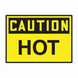 Accuform® LCHL675XVE Flexible Caution Safety Label, 5 in L x 3-1/2 in W, CAUTION HOT Legend, Black/Yellow, Adhesive Dura-Vinyl™, 1 per Pack Labels