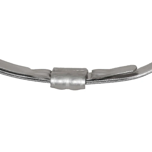 Hose Clamp, Vibration Resistant Lip Lock, 0.025 in Thk, 3/8 in Wd, 2550 deg F, 201 Stainless Steel