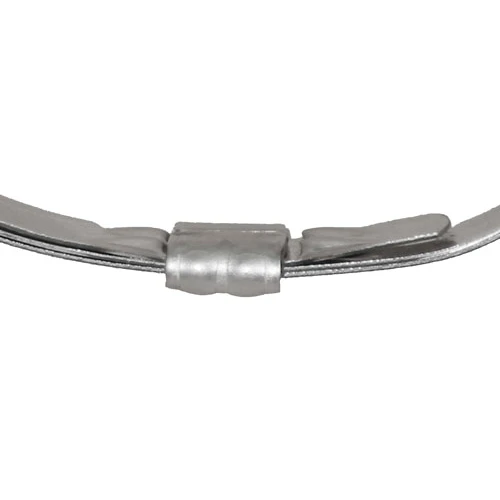 Hose Clamp, Vibration Resistant Lip Lock, 2786 deg F, Carbon Steel, Galvanized, Domestic