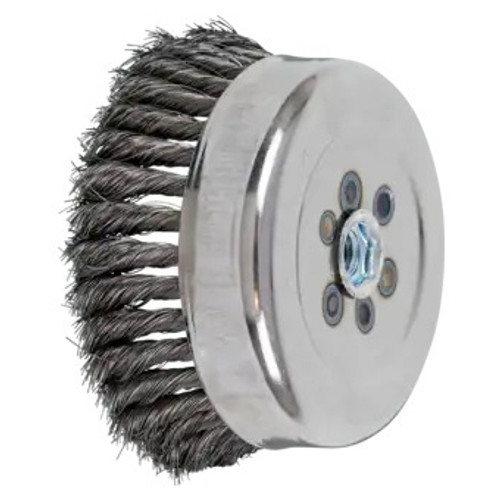 PFERD Cup Brush, 6 in Dia Brush, 5/8 in-11 Arbor Hole, Standard,  Twist Knot Filament/Wire, Steel Wire Fill PFERD Cup Brush, 6 in Dia Brush, 5/8 in-11 Arbor Hole, Standard,  Twist Knot Filament/Wire, Steel Wire Fill
