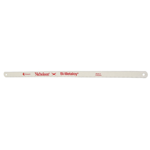 Hacksaw Blade, 10 in Lg Blade, 1/2 in Wd Blade, 0.025 in Thk Blade, High Carbon Steel Blade, 10 in Lg