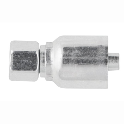 PARKER 43 Series Hydraulic Hose Fitting,Crimp Style, Straight,Female Metric L - Swivel x Crimp End,Steel,2.8 in lg