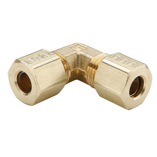 PARKER Union Elbow, Compression End, -65 to 250 deg F, Brass, Forged, 90 deg Elbow, Fluid