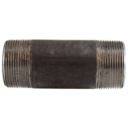 Pipe Nipple, 1-1/2 in, NPT End, SCH 80, 1900 psi, -200 to 150 deg F, Seamless,  Welded, Grade B Steel, Black
