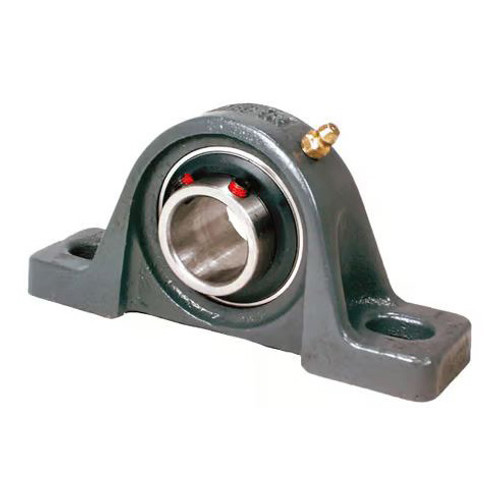Pillow Block Ball Bearing Unit, Standard Duty, 2-Bolt Base Mount, Round Bore, Set Screw Locking