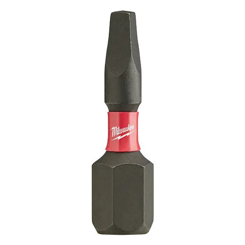 Screwdriver Bit, Insert, Square Point, 1 in Lg, Hex Shank, 1/4 in Shank, Alloy Steel, Black Phosphate, Black