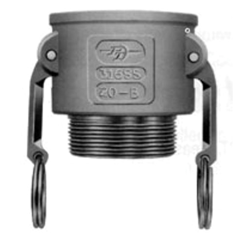 Coupler, Type B,  Cam and Groove, Coupler, 3/4 in, Female Coupler x MNPT End, Domestic