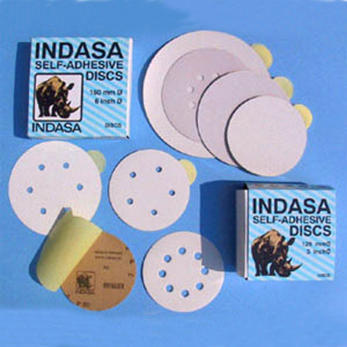 INDASA WhiteLine Self Adhesive Disc, 5 in Dia Disc, Aluminium Oxide Abrasive, Latex Paper Backing, D Backing