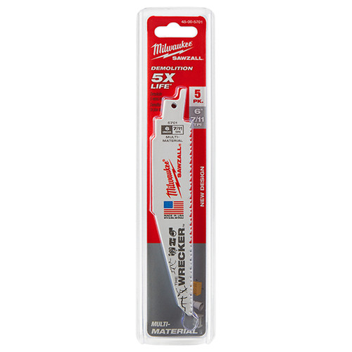 Reciprocating Saw Blade, 1 in Wd, 0.062 in Thk, Matrix II Teeth, 1/2 in Tang, Universal/Toothed Edge Tang