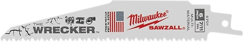 Reciprocating Saw Blade, 1 in Wd, 0.062 in Thk, Matrix II Teeth, 1/2 in Tang, Universal/Toothed Edge Tang