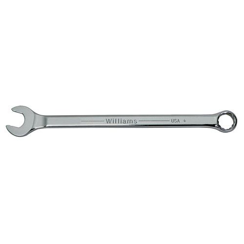Combination Wrench, Longer Length, Alloy Steel, Satin Chrome Coated, Industrial Heavy Duty, Imperial, 1/2 to 2/3 in