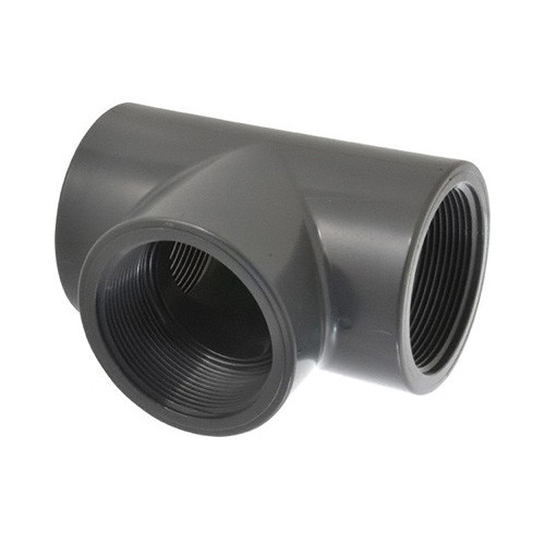 Tee, Tee, FNPT End, SCH 80/XH, 150 psi, Injection-Molded, PVC, Gray, 140 deg F, Domestic