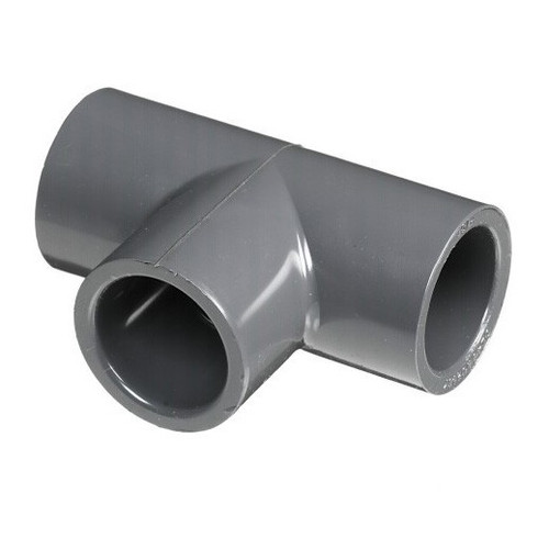 Tee, Tee, Socket End, SCH 80/XH, Injection-Molded, PVC, Gray, 140 deg F, Domestic