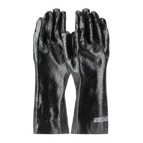 General Purpose Gloves, Dipped, Universal, Cotton,  PVC, Black, Semi-Rough Grip, Cotton Interlock Knit