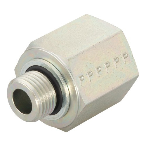 PARKER Hydraulic Adapter, Conversion,  Straight, Male Metric-ORR x FNPT End, Steel, ToughShield Plus, Domestic