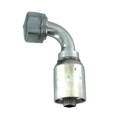 PARKER 78 Series Hydraulic Hose Elbow,Crimp Style, Short Drop,Female Seal-Lok Swivel End,90 deg,Steel