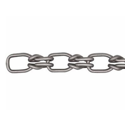 Lock Link Chain, Carbon Steel, Bright Zinc