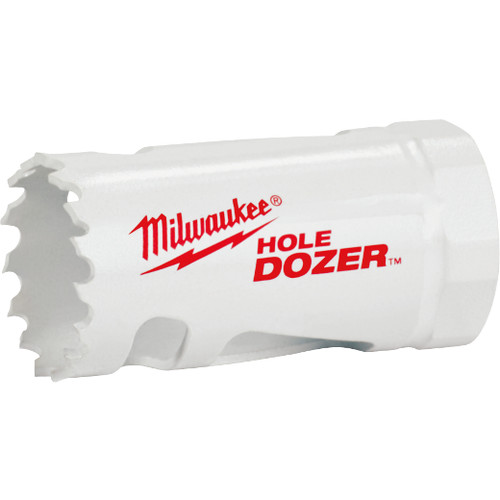 MILWAUKEE Hole Saw, Toothed Cut Edge, Round Shank, White, Multi-Purpose, 1-5/8 in Dp Cut, 3-1/2 TPI or Pitch