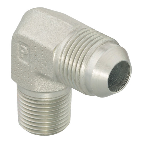 PARKER Hydraulic Elbow, High Pressure, 37 deg Male JIC Flare x MNPT End, 90 deg, Steel, ToughShield Plus