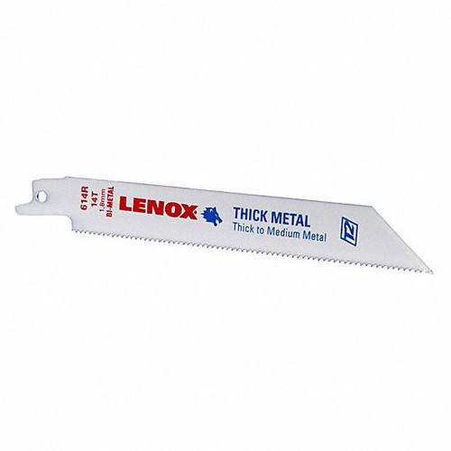 Reciprocating Saw Blade, 6 in Lg, 3/4 in Wd, Tuff Teeth, 1/2 in Tang, Universal/Toothed Edge Tang, White