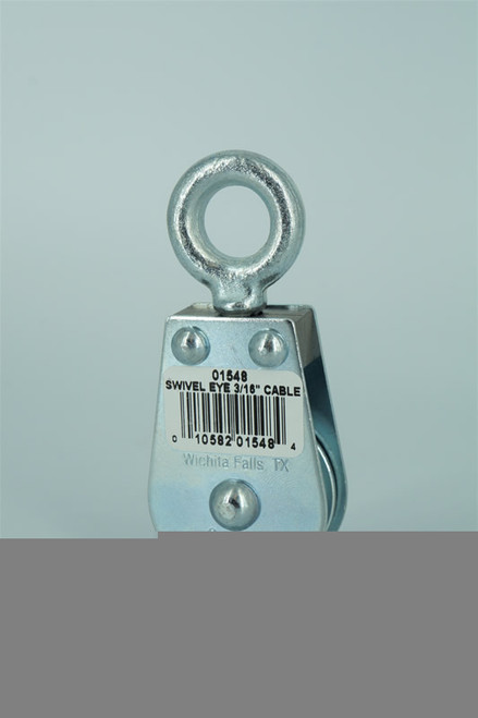 Single Sheave Block, 525 lb, 1-1/2 in OD Sheave, 7/16 in Wd Sheave