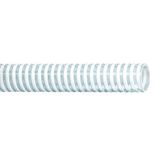 CONTITECH Suction Hose, Water, 0 to 158 deg F, Pliovic, Clear,  White, Domestic