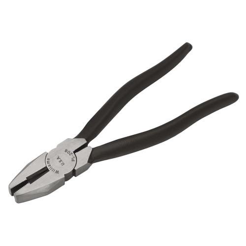 Combination Plier, Industrial Grade, Diamond Serrated Jaw Surface, 1 Side Cutter, Bare Steel Handle