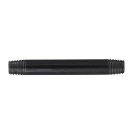 Pipe Nipple, 1/4 in, MNPT End, SCH 40, 700 psi, -200 to 150 deg F, Welded, Steel, Black, Import