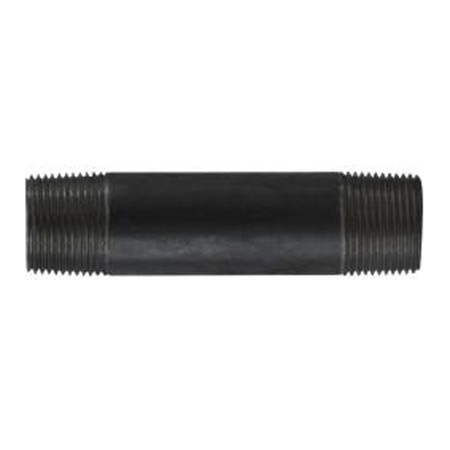 Pipe Nipple, 1 in, MNPT End, SCH 40, 700 psi, -200 to 150 deg F, Welded, Steel, Black, Import