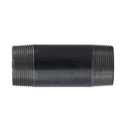Pipe Nipple, 1-1/2 in, MNPT End, SCH 40, 1300 psi, -200 to 150 deg F, Welded, Steel, Black, Import