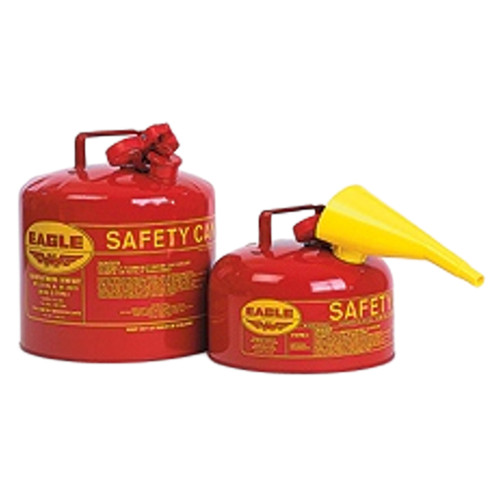 Safety Can, Metal, Hot Dipped Galvanized, Red, Type 1